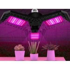 60 W - PROFI LED GROW žiarovka pre všetky rastliny s 3 ľahko nastaviteľnými časťami, E27, High-power+, ružová