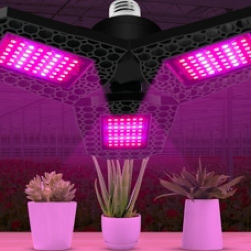60 W - PROFI LED GROW žiarovka pre všetky rastliny s 3 ľahko nastaviteľnými časťami, E27, High-power+, ružová