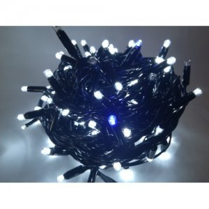 PROFI vianočná EXTRA HRUBÁ LED svetelná reťaz vonkajšia na spájanie FLASH - 200LED - 16,5 m studená biela + modrá, IP44