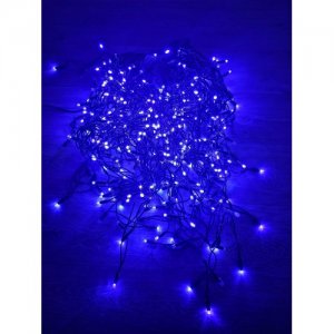 PROFI LED svetelný záves - GIRLANDA s trblietavým FLASH efektom, 17m, 500xLED, IP44, modrá+studená biela