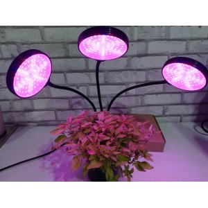 PROFI LED GROW trojramenná lampa na všetky rastliny so zabudovaným časovačom a stmievačom, 15W - plné spektrum