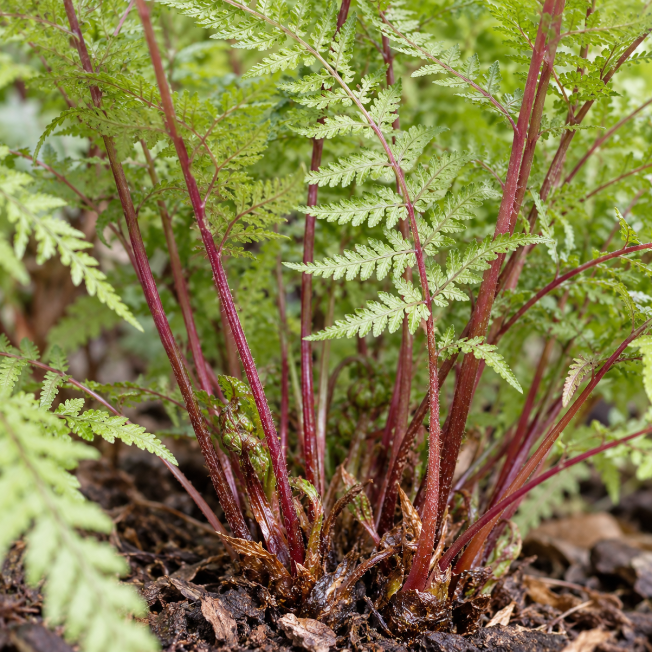 Obrázok Papraďka samičia (Athyrium filix-femina) ‘LADY IN RED’ – výška 10-20 cm, kont. P9