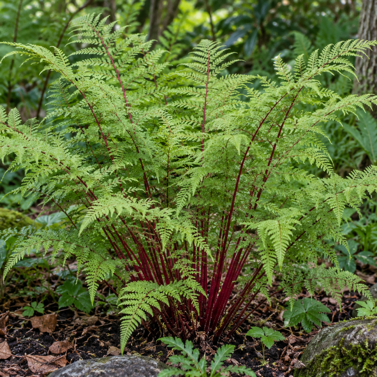 Obrázok Papraďka samičia (Athyrium filix-femina) ‘LADY IN RED’ – výška 10-20 cm, kont. P9