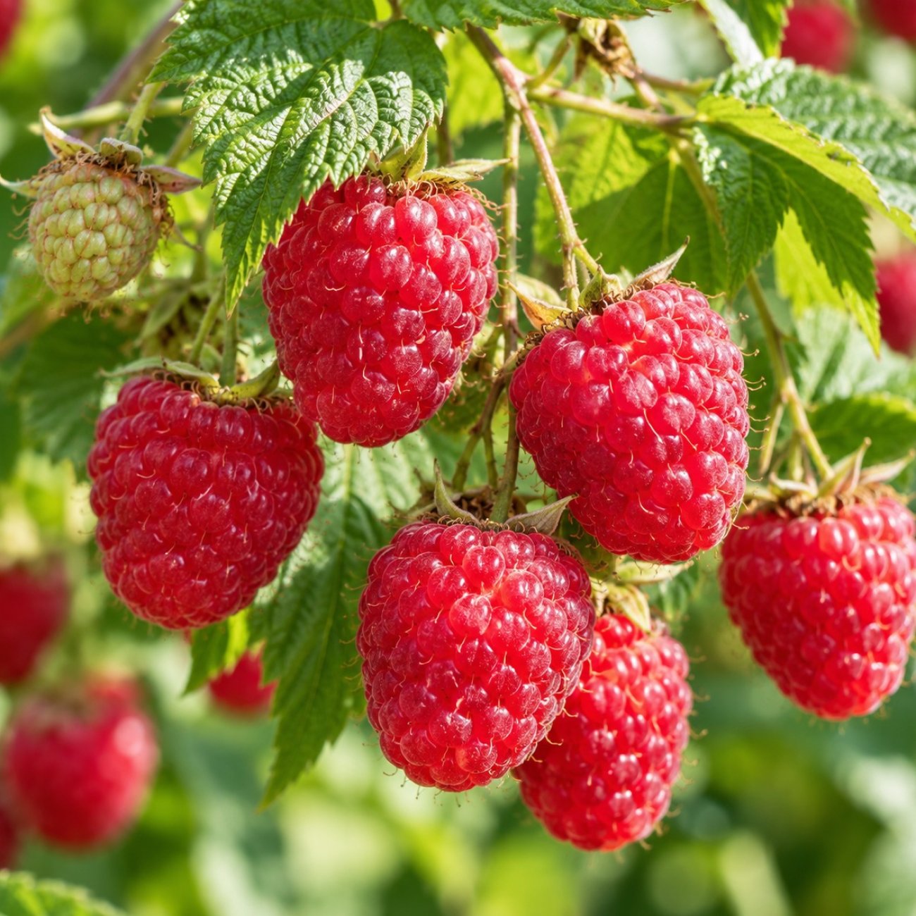 Obrázok Malina červená (Rubus idaeus) ‘VETEN’ – výška 90-110 cm, kont. C3L